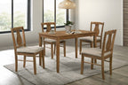 Acme DN01804-5PC 5 pc Kayee weathered oak finish wood dining table set fabric chairs
