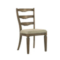 Acme DN01808 Set of 2 Parfield weathered oak finish wood and grey fabric dining chairs wood backs