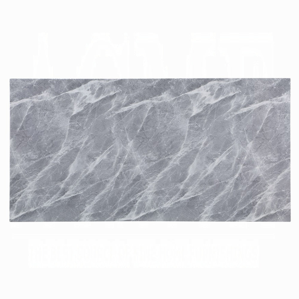 Acme DN02159-7PC  7 pc Canora grey Hollyn white wood base grey and white engineered marble top dining table set