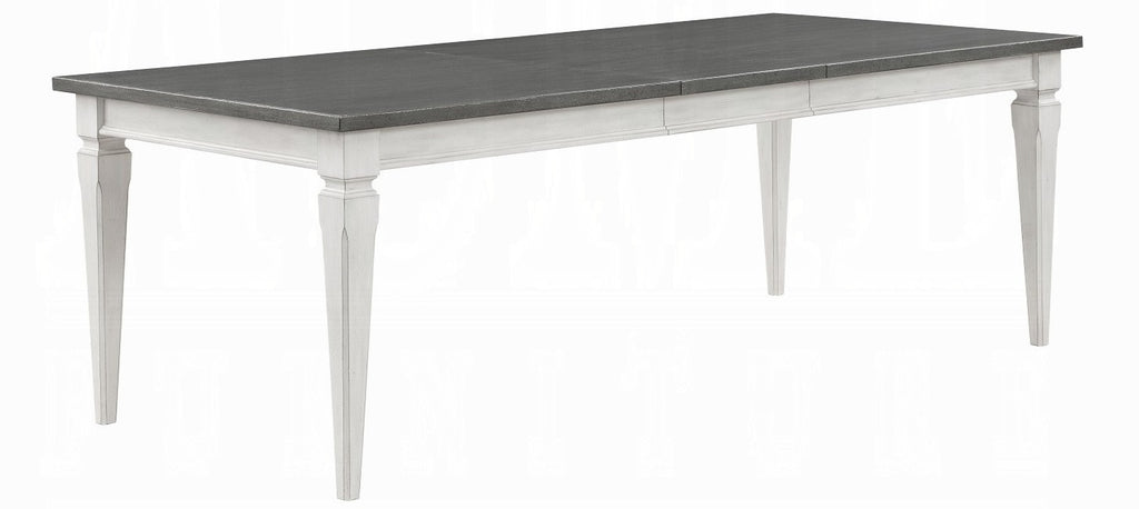 Acme DN02273-7PC 7 pc Katia weathered grey and white finish wood dining table set