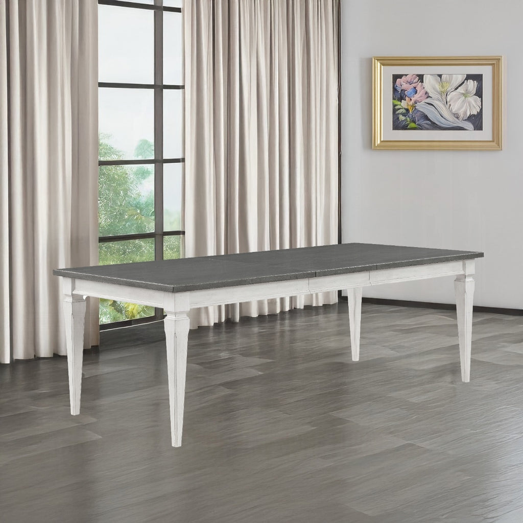 Acme DN02273-7PC 7 pc Katia weathered grey and white finish wood dining table set