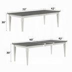 Acme DN02273-7PC 7 pc Katia weathered grey and white finish wood dining table set