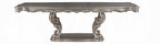 Acme DN02281-7PC 7 pc Ariadne antique platinum finish wood pedestal dining table set