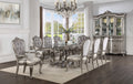 Acme DN02281-7PC 7 pc Ariadne antique platinum finish wood pedestal dining table set
