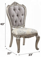 Acme DN02281-7PC 7 pc Ariadne antique platinum finish wood pedestal dining table set