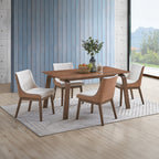 Acme DN02307-5PC 5 pc Ginny walnut finish wood mid-century modern dining table set