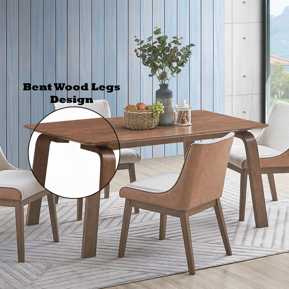 Acme DN02307-5PC 5 pc Ginny walnut finish wood mid-century modern dining table set