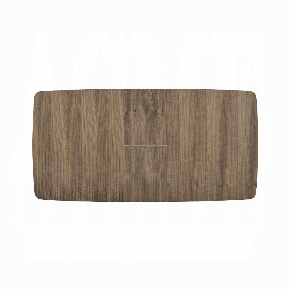 Acme DN02364-7PC 7 pc Lanae two tone finish black and oak finish wood mid century modern dining table set grey chairs