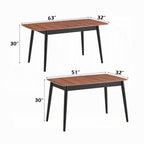Acme DN02364-7PC 7 pc Lanae two tone finish black and oak finish wood mid century modern dining table set grey chairs