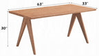 Acme DN02371-7PC 7 pc Velentina natural finish wood mid century modern dining table set