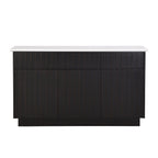 Acme DN02475 Jaramillo engineered white marble top black finish wood sideboard server buffet cabinet