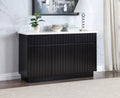 Acme DN02475 Jaramillo engineered white marble top black finish wood sideboard server buffet cabinet