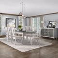 Acme DN02273-7PC 7 pc Katia weathered grey and white finish wood dining table set