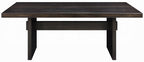 Acme DN02695-6PC-WH 6 pc Jaramillo black finish wood modern dining table set gold accent trim
