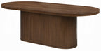 Acme DN02855-7PC  7 pc Gamarya oak finish wood oval ribbed style side panel pedestal dining table set