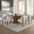 Acme DN02855-7PC  7 pc Gamarya oak finish wood oval ribbed style side panel pedestal dining table set