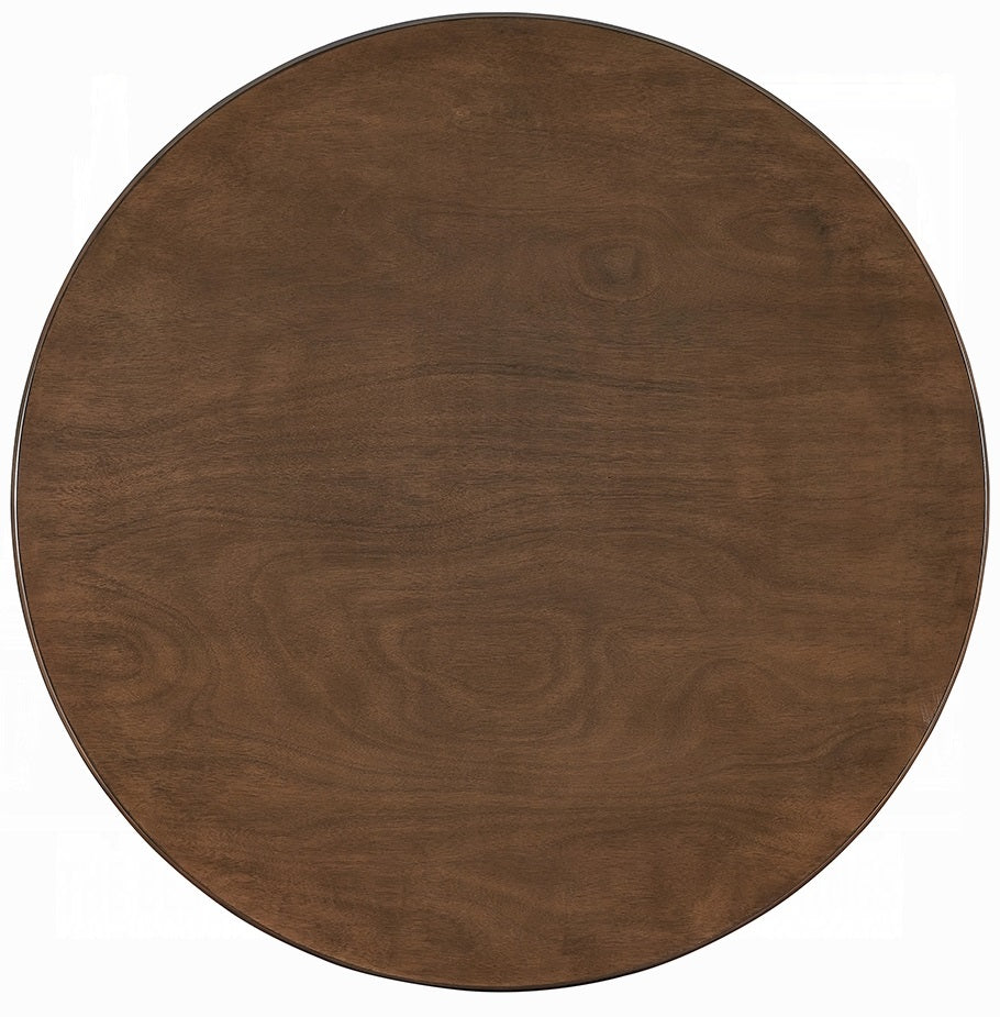 Acme DN02915-5PC 5 pc Keiki walnut finish wood mid-century modern style 48" round dining table set