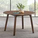 Acme DN02915-5PC 5 pc Keiki walnut finish wood mid-century modern style 48" round dining table set