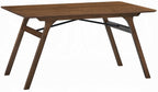 Acme DN02925-7PC 7 pc Keiki walnut finish wood mid-century modern style rectangular dining table set