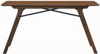 Acme DN02925-7PC 7 pc Keiki walnut finish wood mid-century modern style rectangular dining table set