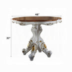 Acme 78210-12 5 pc Astoria grand picardy antique pearl and cherry finish wood 48" round counter height dining table set