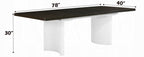 Acme DN02955-7PC 7 pc Carena white finish wood brown finish top mid century modern dining table set