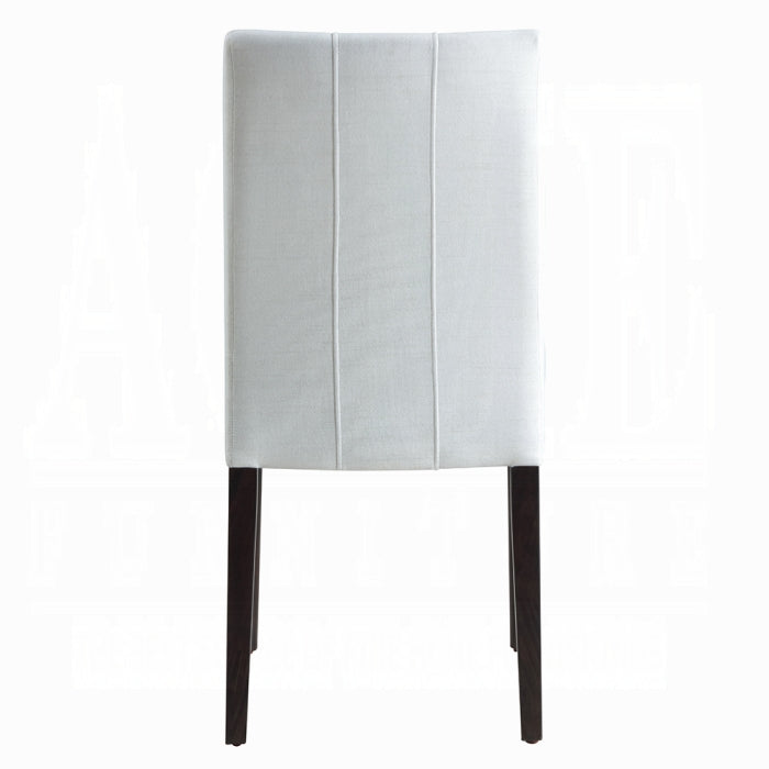 Acme DN02955-7PC 7 pc Carena white finish wood brown finish top mid century modern dining table set