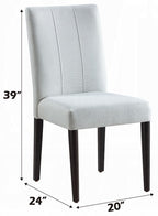 Acme DN02955-7PC 7 pc Carena white finish wood brown finish top mid century modern dining table set