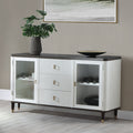 Acme DN02958 Carena white finish wood brown finish top mid century modern dining buffet server sideboard