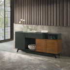 Acme DN03078 Destin walnut finish wood two tone mid-century modern dining buffet server sideboard cabinet