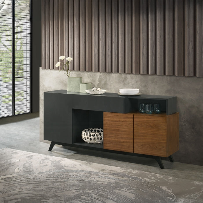 Acme DN03078 Destin walnut finish wood two tone mid-century modern dining buffet server sideboard cabinet