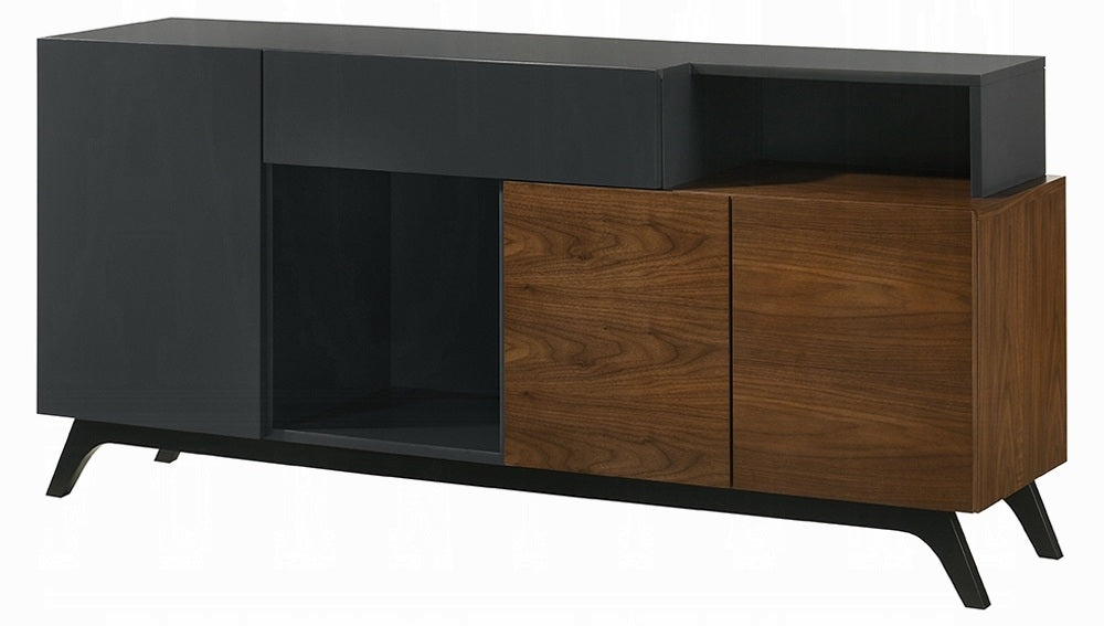 Acme DN03078 Destin walnut finish wood two tone mid-century modern dining buffet server sideboard cabinet