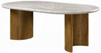 Acme DN03095-7PC 7 pc Darcy dark walnut finish wood rounded edge natural marble top dining table set