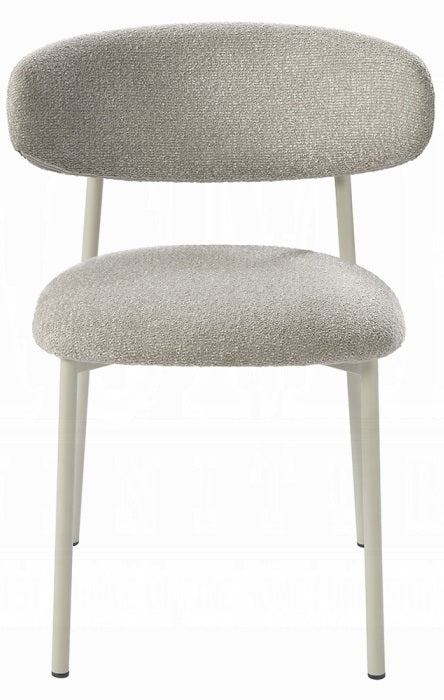 Acme DN03105-7PC 7 pc Ingram light grey finish wood sintered stone top dining table set