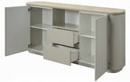 Acme DN03108 Ingram light grey finish wood sintered stone top dining buffet server sideboard cabinet