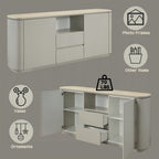Acme DN03108 Ingram light grey finish wood sintered stone top dining buffet server sideboard cabinet