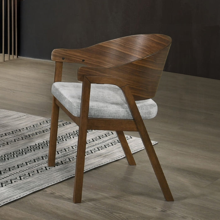 Acme DN03485-7PC 7 pc hoyte walnut finish wood mid-century modern dining table set