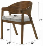 Acme DN03485-7PC 7 pc hoyte walnut finish wood mid-century modern dining table set