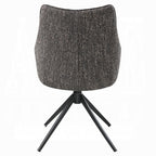 Acme DN03595-7PC 7 pc Malika golden copper finish rounded edge brown ceramic marble top dining table set