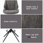 Acme DN03595-7PC 7 pc Malika golden copper finish rounded edge brown ceramic marble top dining table set