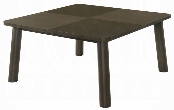 Acme DN03655-9PC 9 pc Mallin walnut finish wood 59" square mid-century modern dining table set