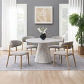 Acme DN03715-5PC 5 pc Kacey engineered stone finish 47" round top modern dining table set