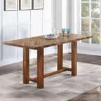 Acme DN03725-7PC 7 pc Gilsea brown finish wood plank look counter height dining table set