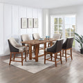Acme DN03725-7PC 7 pc Gilsea brown finish wood plank look counter height dining table set
