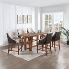 Acme DN03725-7PC 7 pc Gilsea brown finish wood plank look counter height dining table set