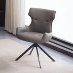 Acme DN03735-5PC  5 pc Damita black and white ceramic top 95" dining table set black frame and camel faux leather