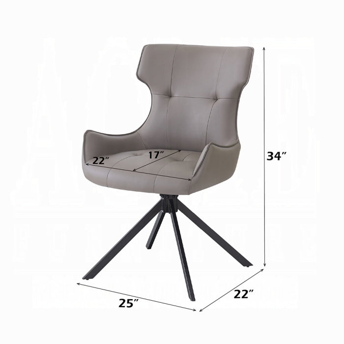 Acme DN03735-5PC  5 pc Damita black and white ceramic top 95" dining table set black frame and camel faux leather