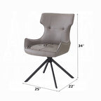 Acme DN03735-5PC  5 pc Damita black and white ceramic top 95" dining table set black frame and camel faux leather