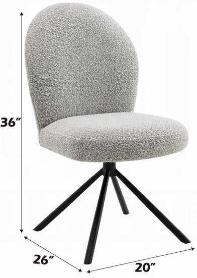 Acme DN03765-7PC 7 pc Lawton natural and black finish wood mid-century modern dining table set