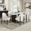 Acme DN03940-7PC 7 pc Clayten espresso finish wood marble top dining table set